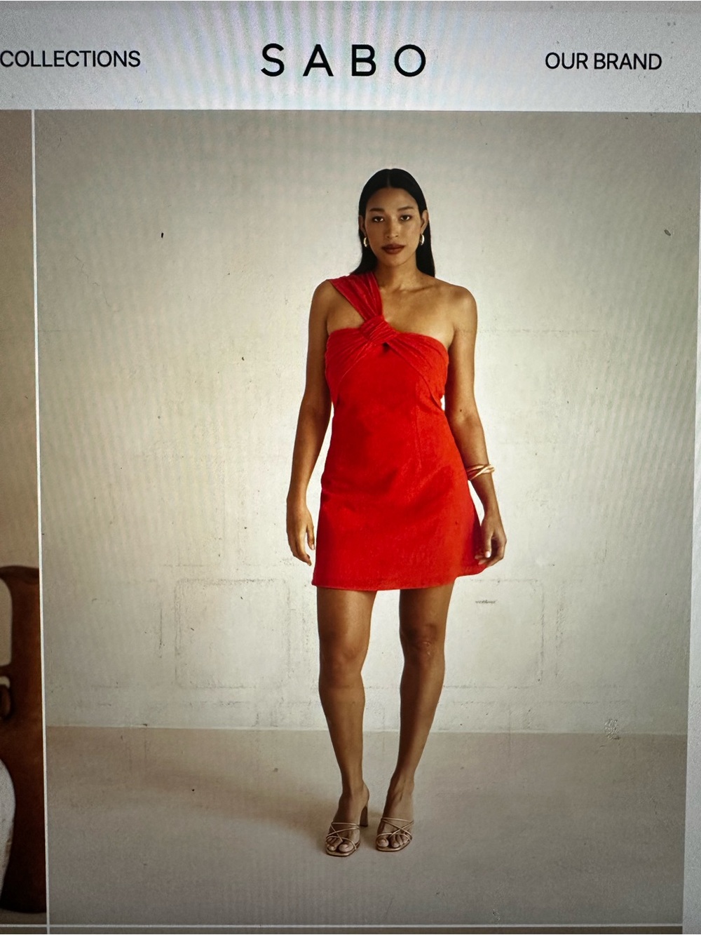 Red One-Shoulder Mini Dress - Picture 6 of 7